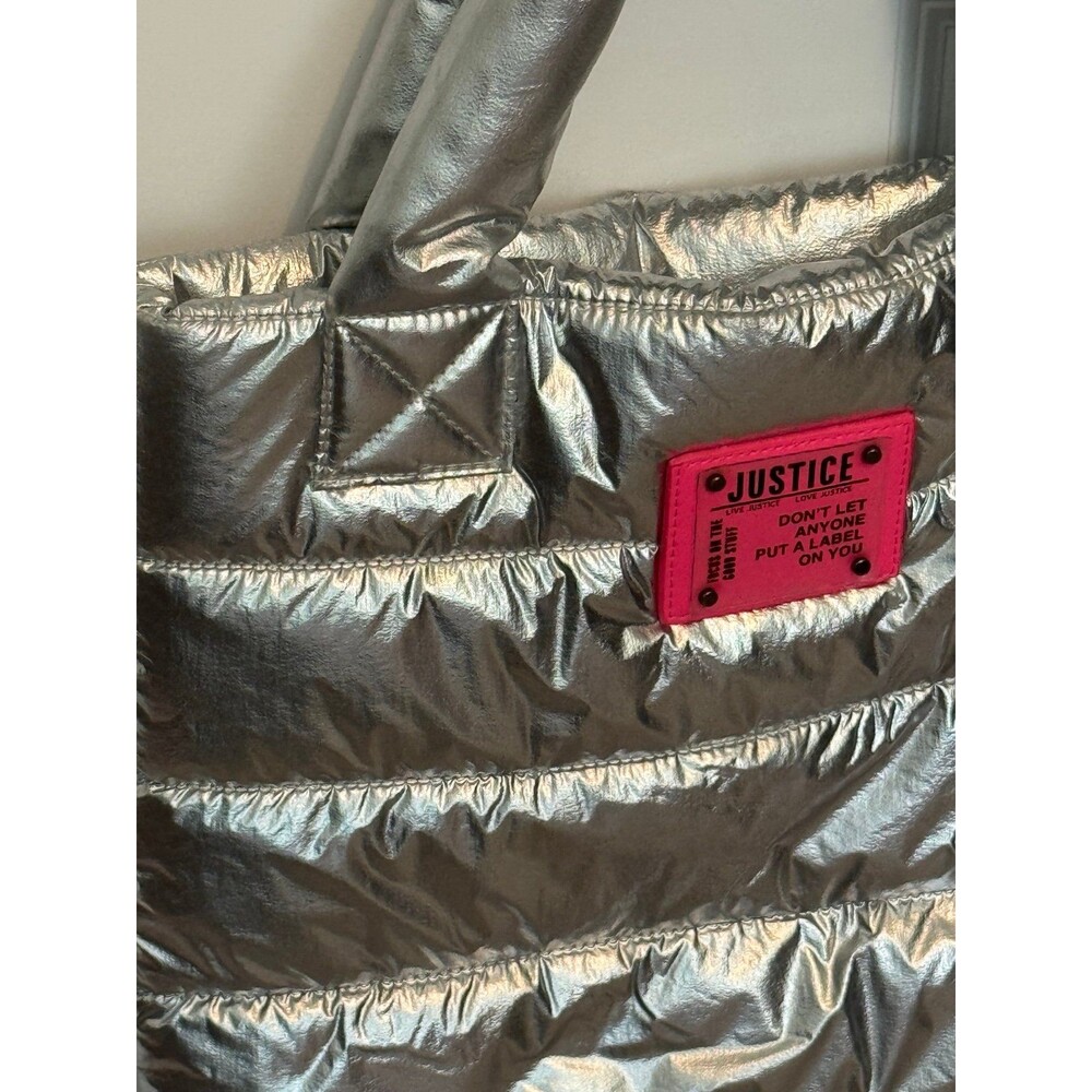 Justice Brand, Silver Shimmer, Puffer Travel Bag, Girl’s Accessories & Fun - Picture 5 of 10